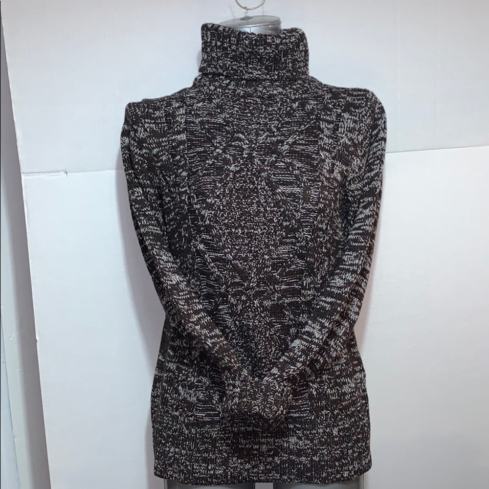 turtleneck cable sweater